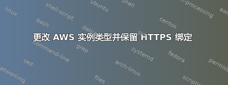 更改 AWS 实例类型并保留 HTTPS 绑定