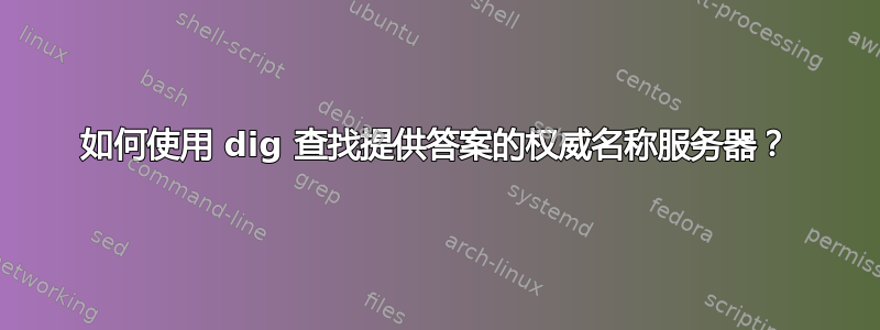 如何使用 dig 查找提供答案的权威名称服务器？