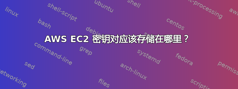 AWS EC2 密钥对应该存储在哪里？