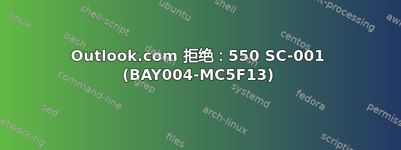 Outlook.com 拒绝：550 SC-001 (BAY004-MC5F13)