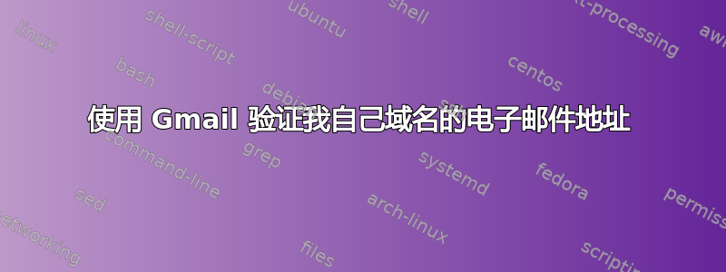 使用 Gmail 验证我自己域名的电子邮件地址