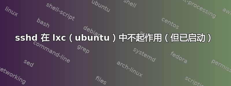 sshd 在 lxc（ubuntu）中不起作用（但已启动）