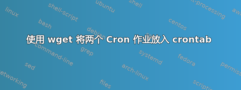 使用 wget 将两个 Cron 作业放入 crontab