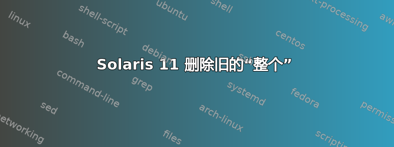 Solaris 11 删除旧的“整个”