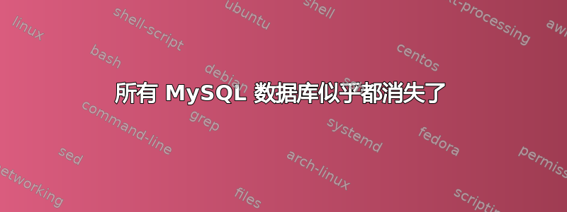 所有 MySQL 数据库似乎都消失了