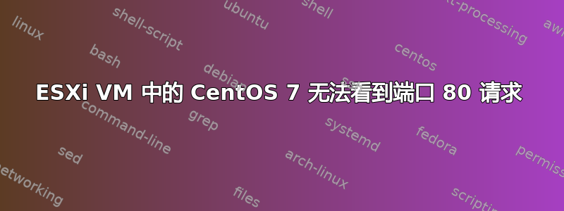 ESXi VM 中的 CentOS 7 无法看到端口 80 请求