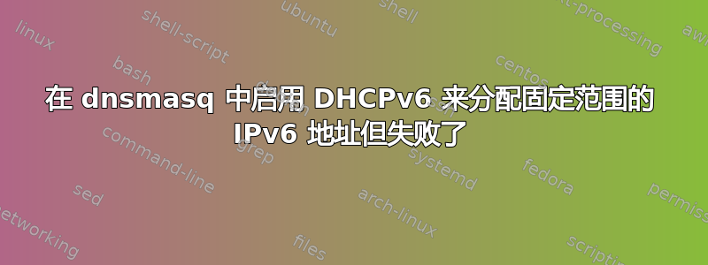 在 dnsmasq 中启用 DHCPv6 来分配固定范围的 IPv6 地址但失败了