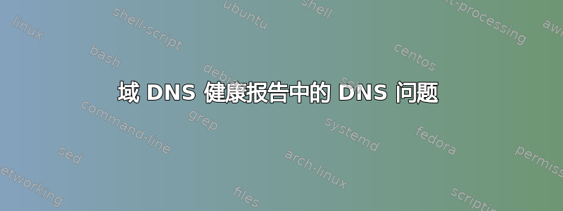 域 DNS 健康报告中的 DNS 问题