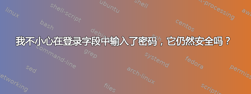 我不小心在登录字段中输入了密码，它仍然安全吗？