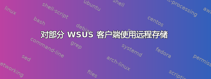 对部分 WSUS 客户端使用远程存储