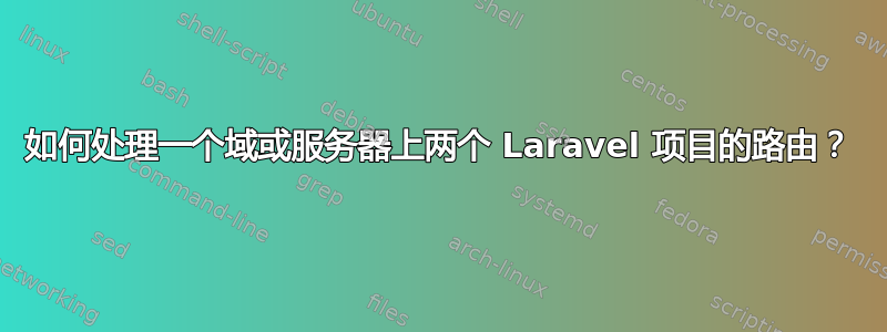 如何处理一个域或服务器上两个 Laravel 项目的路由？