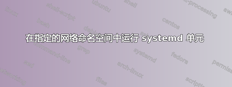 在指定的网络命名空间中运行 systemd 单元