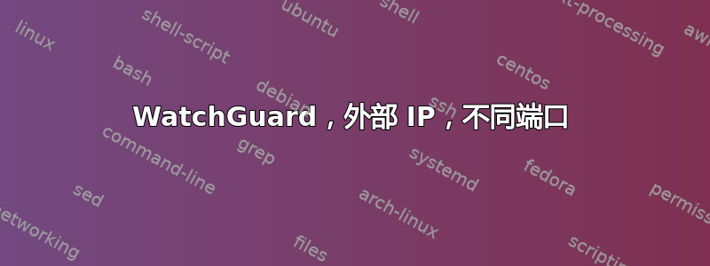 WatchGuard，外部 IP，不同端口