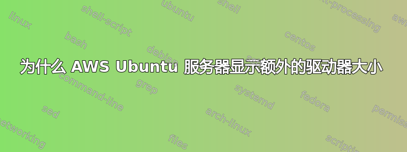 为什么 AWS Ubuntu 服务器显示额外的驱动器大小