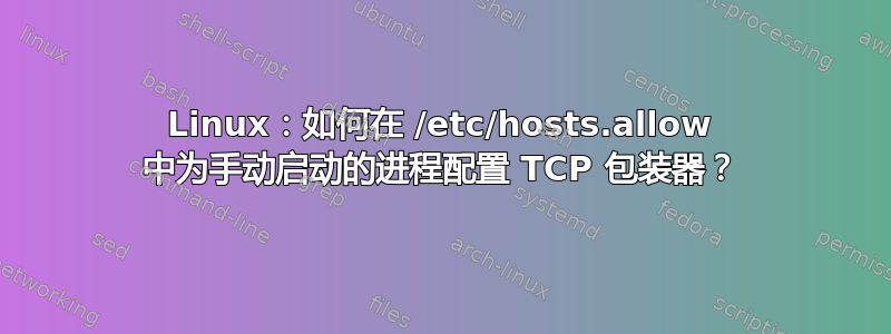 Linux：如何在 /etc/hosts.allow 中为手动启动的进程配置 TCP 包装器？