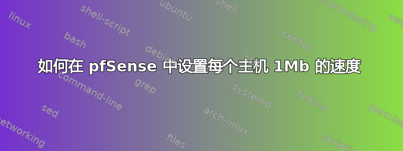 如何在 pfSense 中设置每个主机 1Mb 的速度