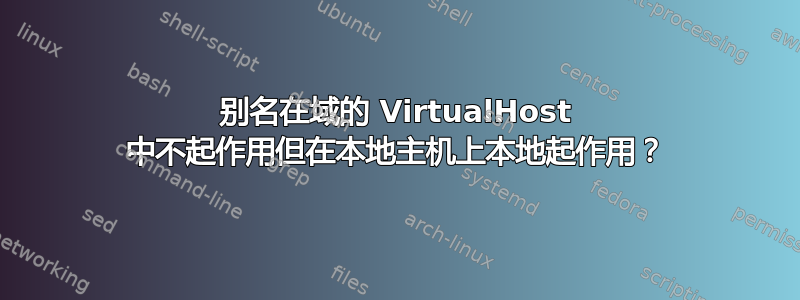 别名在域的 VirtualHost 中不起作用但在本地主机上本地起作用？