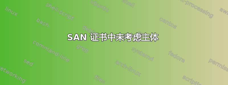 SAN 证书中未考虑主体