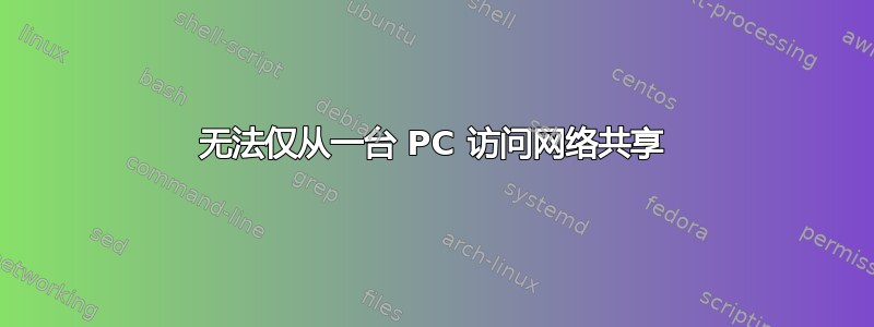 无法仅从一台 PC 访问网络共享