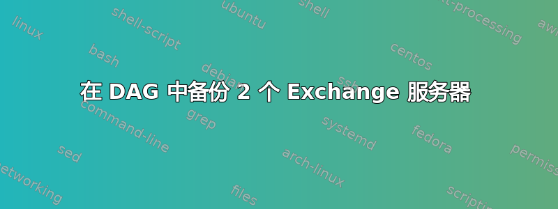 在 DAG 中备份 2 个 Exchange 服务器