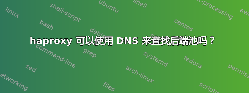 haproxy 可以使用 DNS 来查找后端池吗？