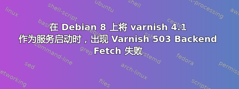 在 Debian 8 上将 varnish 4.1 作为服务启动时，出现 Varnish 503 Backend Fetch 失败