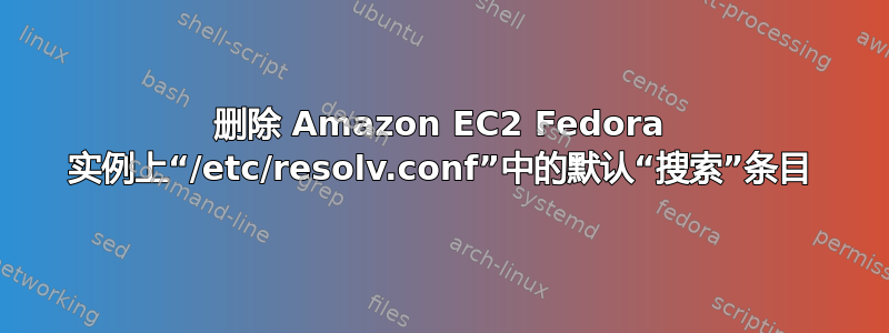 删除 Amazon EC2 Fedora 实例上“/etc/resolv.conf”中的默认“搜索”条目