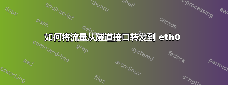 如何将流量从隧道接口转发到 eth0