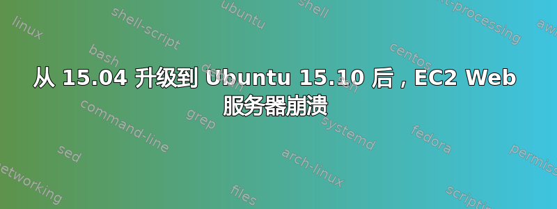 从 15.04 升级到 Ubuntu 15.10 后，EC2 Web 服务器崩溃