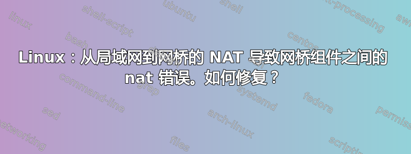 Linux：从局域网到网桥的 NAT 导致网桥组件之间的 nat 错误。如何修复？