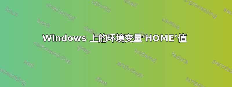 Windows 上的环境变量‘HOME’值