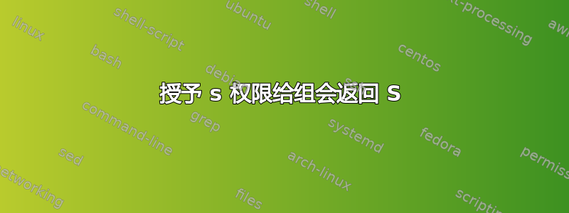 授予 s 权限给组会返回 S