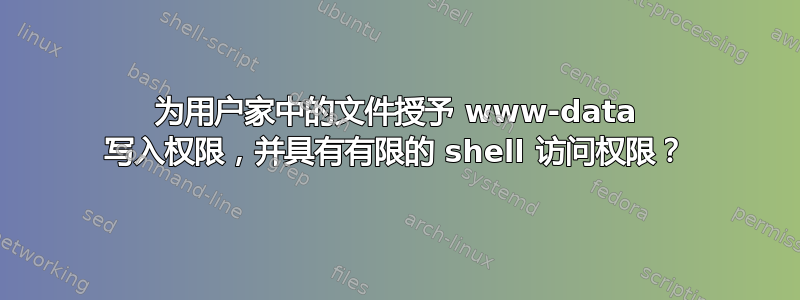 为用户家中的文件授予 www-data 写入权限，并具有有限的 shell 访问权限？