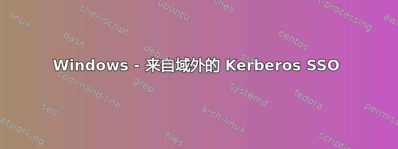 Windows - 来自域外的 Kerberos SSO