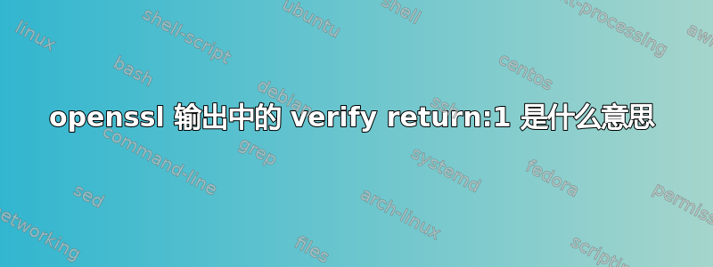 openssl 输出中的 verify return:1 是什么意思