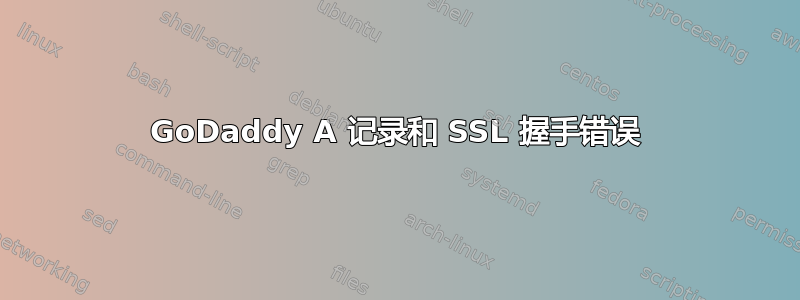 GoDaddy A 记录和 SSL 握手错误