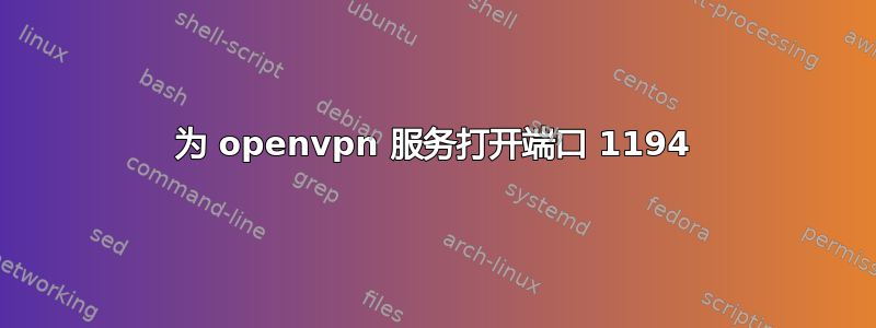 为 openvpn 服务打开端口 1194