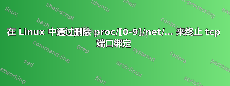 在 Linux 中通过删除 proc/[0-9]/net/… 来终止 tcp 端口绑定