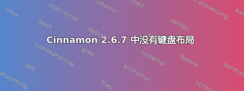 Cinnamon 2.6.7 中没有键盘布局