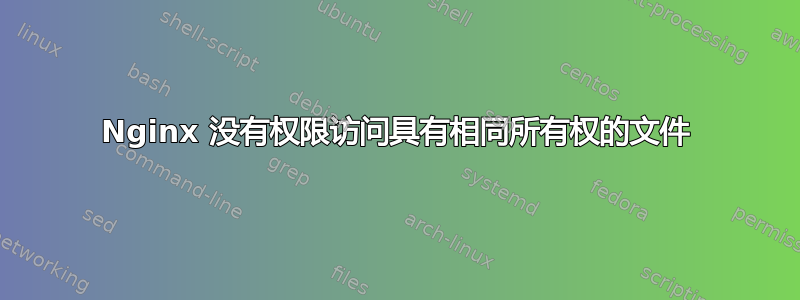 Nginx 没有权限访问具有相同所有权的文件