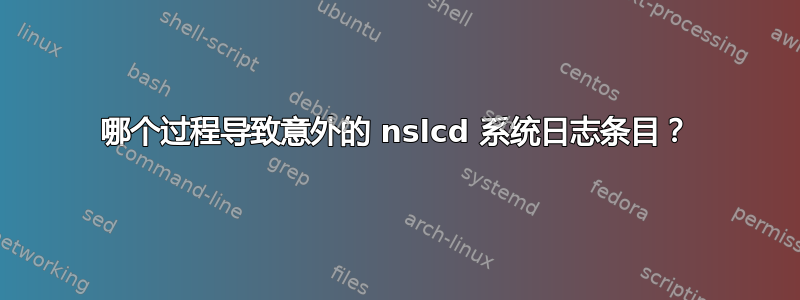 哪个过程导致意外的 nslcd 系统日志条目？