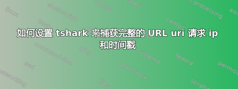 如何设置 tshark 来捕获完整的 URL uri 请求 ip 和时间戳