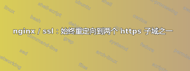 nginx / ssl：始终重定向到两个 https 子域之一 