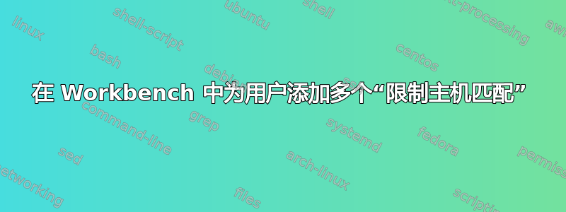 在 Workbench 中为用户添加多个“限制主机匹配”