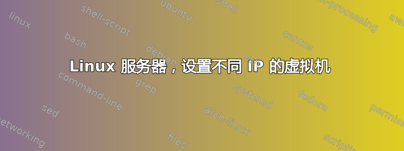 Linux 服务器，设置不同 IP 的虚拟机