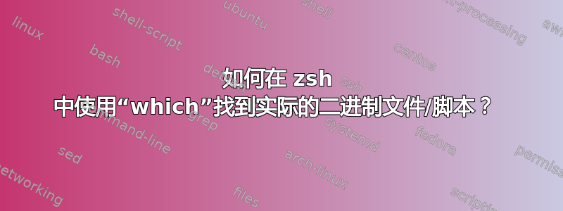 如何在 zsh 中使用“which”找到实际的二进制文件/脚本？ 