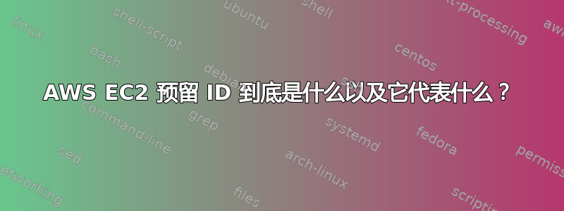 AWS EC2 预留 ID 到底是什么以及它代表什么？