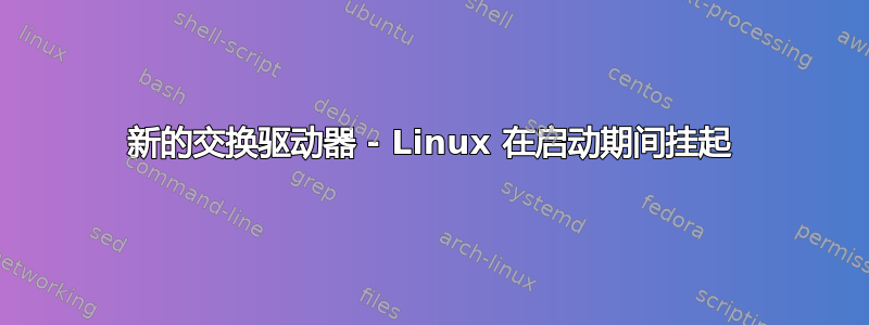 新的交换驱动器 - Linux 在启动期间挂起