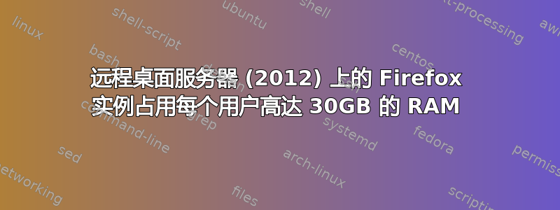 远程桌面服务器 (2012) 上的 Firefox 实例占用每个用户高达 30GB 的 RAM