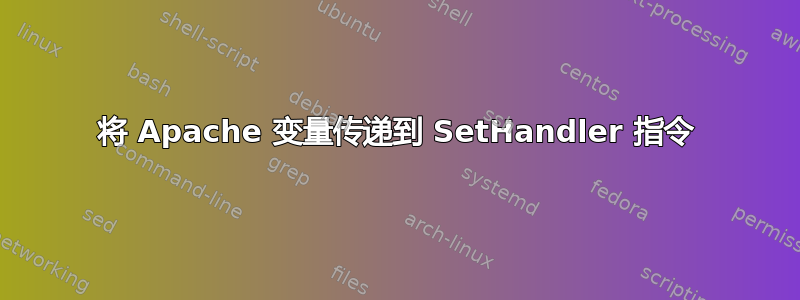 将 Apache 变量传递到 SetHandler 指令